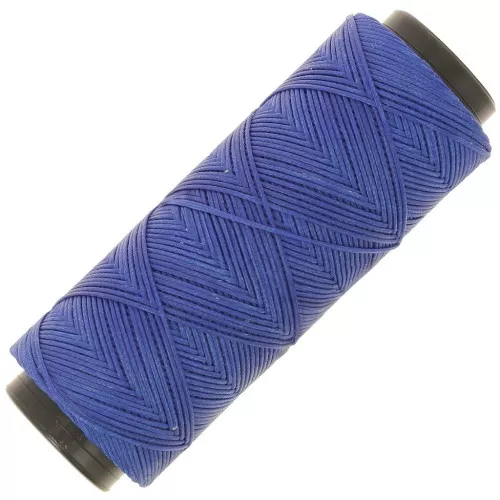 Fil plat en polyester ciré  Slam Cord pour micro macramé 0.8 mm - Bleu royal x100m