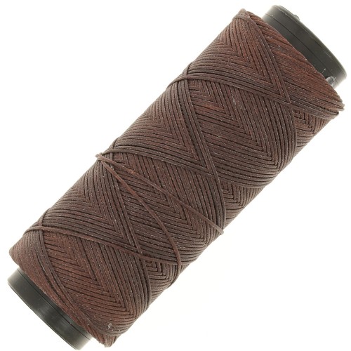 Fil plat en polyester ciré  Slam Cord pour micro macramé 0.8 mm - Cacao x100m