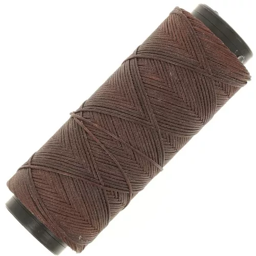Fil plat en polyester ciré Slam Cord pour micro macramé 0.8 mm - Cacao x100m