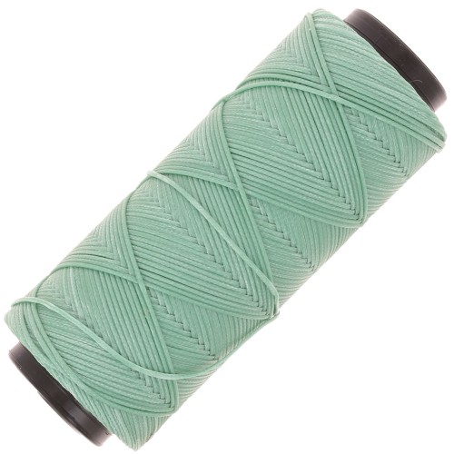 Fil plat en polyester ciré Slam Cord pour micro macramé 1 mm - Vert mousse x100m