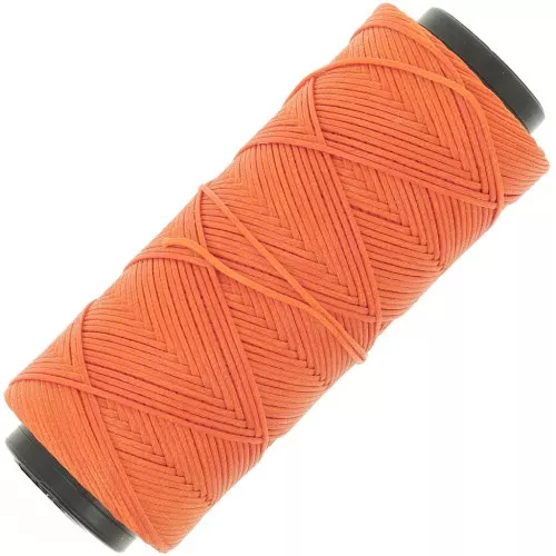 Fil plat en polyester ciré  Slam Cord pour micro macramé 1 mm - Orange x100m