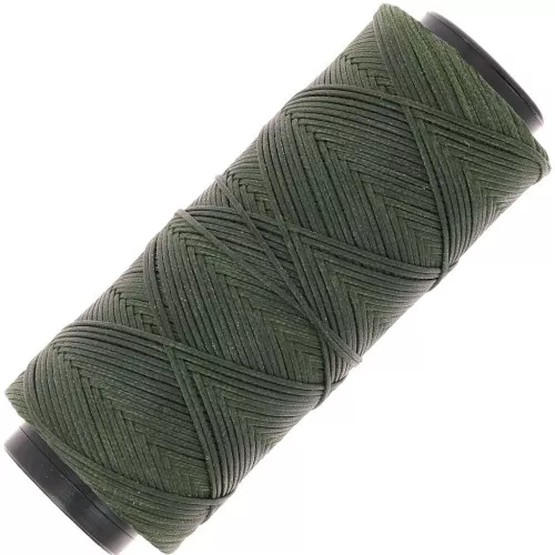 Fil plat en polyester ciré  Slam Cord pour micro macramé 1 mm - Kaki x100m