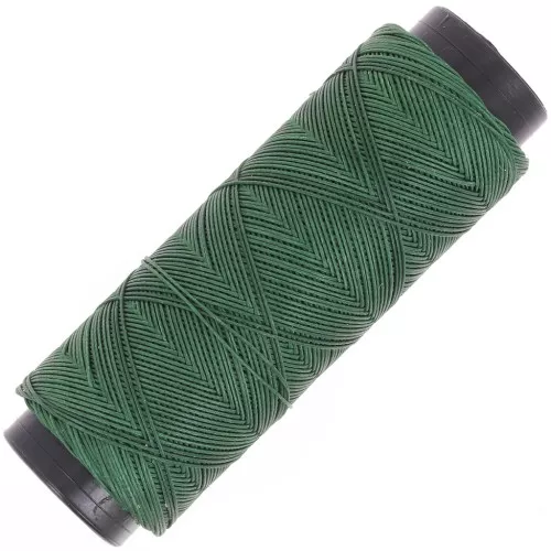Fil plat en polyester ciré Slam Cord pour micro macramé 1 mm - Vert forêt x100m