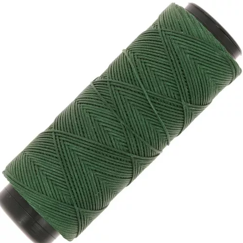Fil plat en polyester ciré Slam Cord pour micro macramé 0.8 mm - Vert forêt x100m
