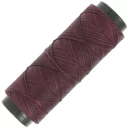 Fil plat en polyester ciré  Slam Cord pour micro macramé 0.6 mm - Aubergine x100m