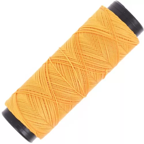 Fil plat en polyester ciré Slam Cord pour micro macramé 0.6 mm - Jaune x100m