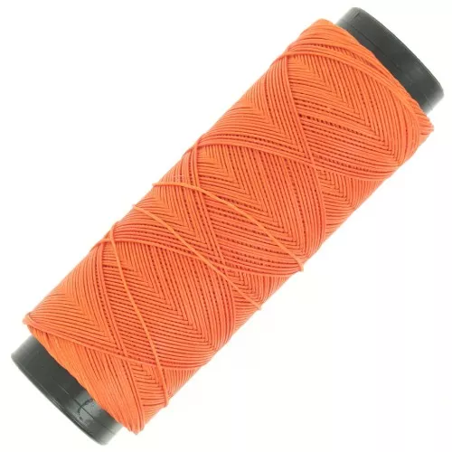 Fil plat en polyester ciré Slam Cord pour micro macramé 0.6 mm - Orange x100m