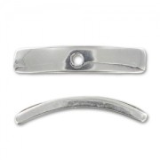 Intercalaires arc de cercle 19 mm Placage Argent fin vieilli x4