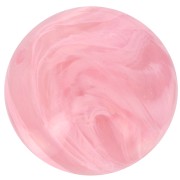 Perles rondes 14 mm en résine translucide - Rose marbré x6