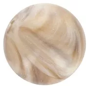 Perles rondes 14 mm en résine opaque - Beige - Marron marbré x6