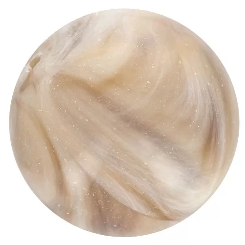 Perles rondes 14 mm en résine opaque - Beige - Marron marbré x6