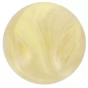 Perle en résine translucide 14 mm - Jaune clair marbré x6