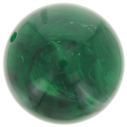 Perles rondes 14 mm en résine translucide - Vert foncé marbré x6