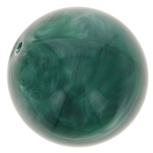 Perle en résine translucide 14 mm - Vert bouteille marbré x6