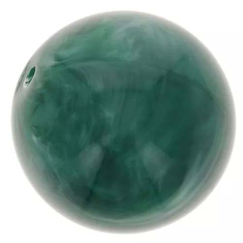 Perles rondes 14 mm en résine translucide - Vert bouteille marbré x6