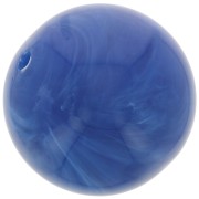 Perles rondes 14 mm en résine opaque - Bleu royal marbré x6