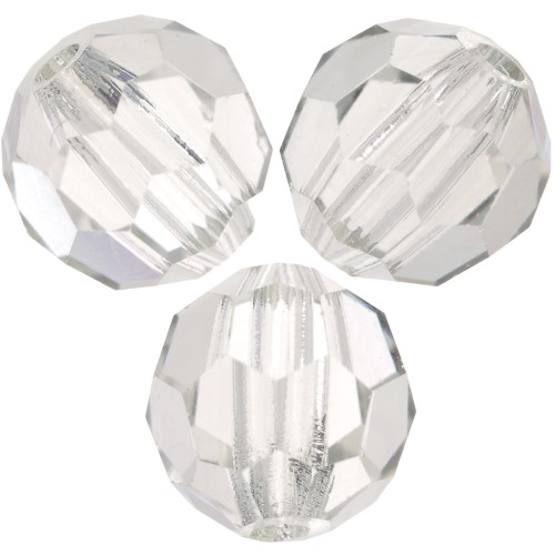 Perles rondes facettées Preciosa - Round Bead 6 mm - Crystal Lagoon x6