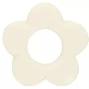 Pendentif fleur 21 mm en résine opaque - Ecru x1