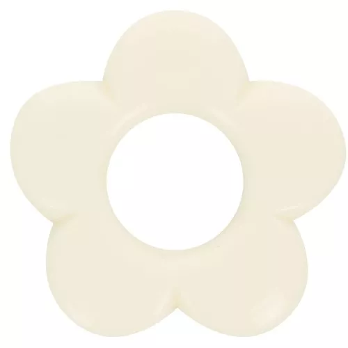 Pendentif fleur 21 mm en résine opaque - Ecru x1