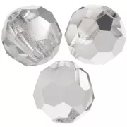 Perles rondes facettées Preciosa - Round Bead 6 mm - Crystal Labrador Half x6