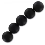 Perles rondes 10 mm imitation pierre gemme Onyx Noir Mat x5