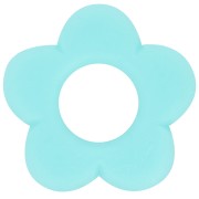 Pendentif fleur 21 mm en résine opaque - Aquamarine marbré mat x1