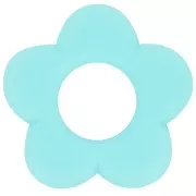 Pendentif fleur 21 mm en résine opaque - Aquamarine marbré mat x1