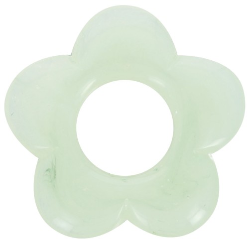 Pendentif fleur 21 mm en résine translucide - Lichen marbré x1