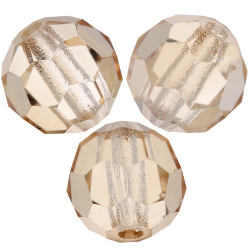 Perles rondes facettées Preciosa - Round Bead 6 mm - Crystal Honey x6