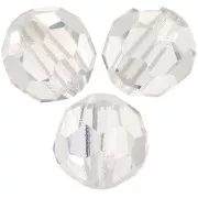 Perles rondes facettées Preciosa - Round Bead 5 mm - Crystal Argent Flare x15