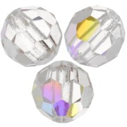 Perles rondes facettées Preciosa - Round Bead 5 mm - Crystal AB x15