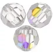 Perles rondes facettées Preciosa - Round Bead 5 mm - Crystal AB x15