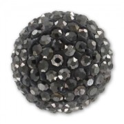 Demi-boule plasticine strass Coréen 20 mm Jet Hematite x1