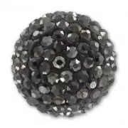 Demi-boule plasticine strass Coréen 20 mm Jet Hematite x1