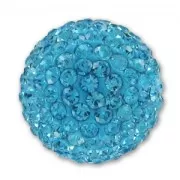 Demi-boule plasticine strass Coréen 20 mm Aquamarine x1