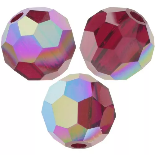 Perles rondes facettées Preciosa - Round Bead 5 mm - Siam AB x15
