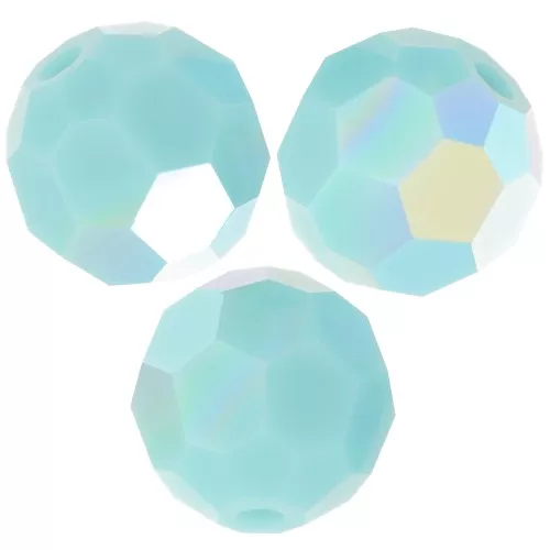 Perles rondes facettées Preciosa - Round Bead 5 mm - Turquoise AB x15