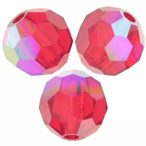 Perles rondes facettées Preciosa - Round Bead 5 mm - Light Siam AB x15