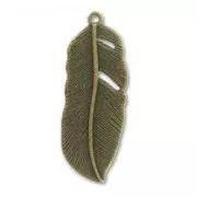 Pendentif plume 41.5 mm bronze x1