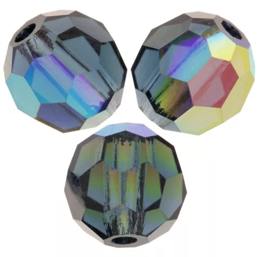 Perles rondes facettées Preciosa - Round Bead 5 mm - Montana AB x15