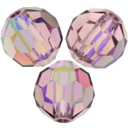 Perles rondes facettées Preciosa - Round Bead 5 mm - Light Amethyst AB x15