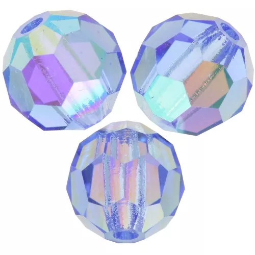 Perles rondes facettées Preciosa - Round Bead 5 mm - Sapphire AB x15