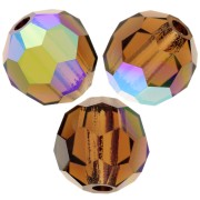 Perles rondes facettées Preciosa - Round Bead 5 mm - Smoked Topaz AB x15|raw }}