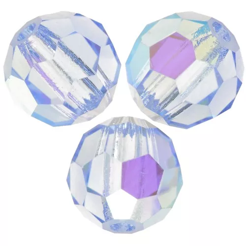 Perles rondes facettées Preciosa - Round Bead 5 mm - Light Sapphire AB x15