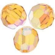 Perles rondes facettées Preciosa - Round Bead 5 mm - Topaz AB x15