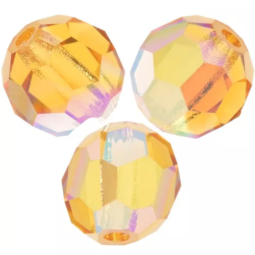 Perles rondes facettées Preciosa - Round Bead 5 mm - Topaz AB x15