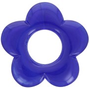 Pendentif fleur 21 mm en résine transparente - Bleu lapis x1