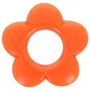Pendentif fleur 21 mm en résine opaque - Orange x1