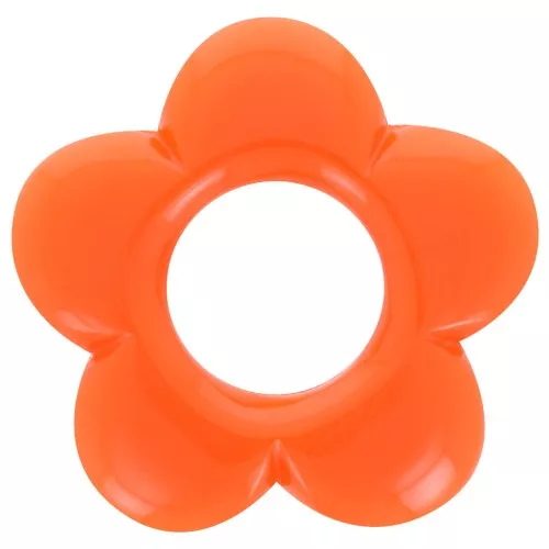 Pendentif fleur 21 mm en résine opaque - Orange x1