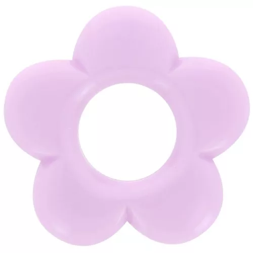Pendentif fleur 21 mm en résine opaque - Violet clair x1